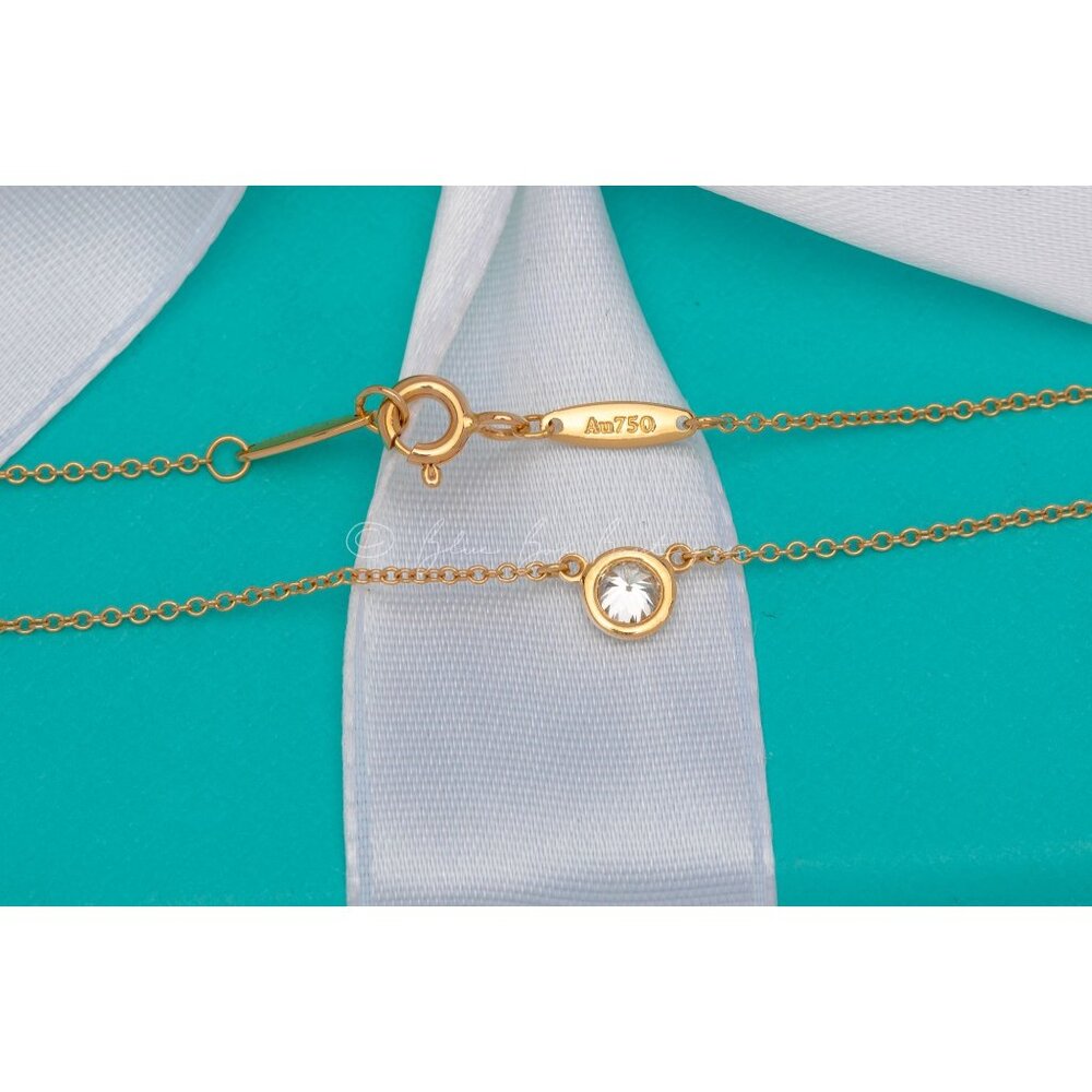 Tiffany & Co. Elsa Peretti “Diamonds By The Yard” Necklace 18k Yellow Gold 0.30 - Picture 7 of 10